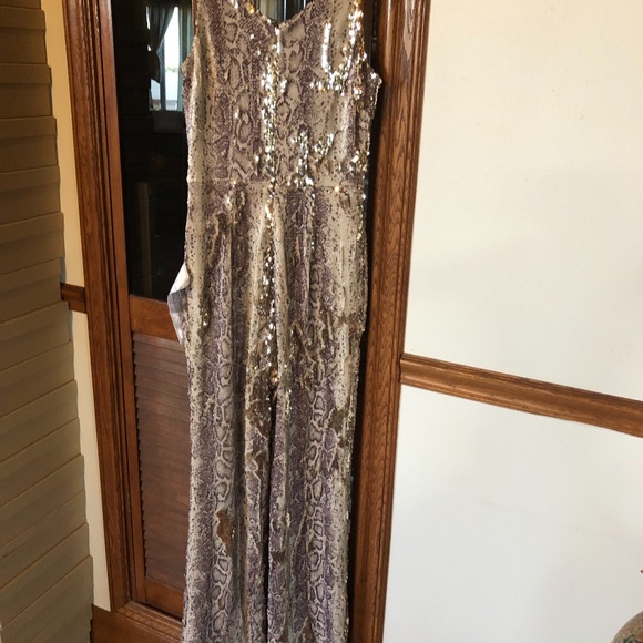 Dress the population charlie python snake sequin print jumpsuit FINAL PRICE - Picture 6 of 7